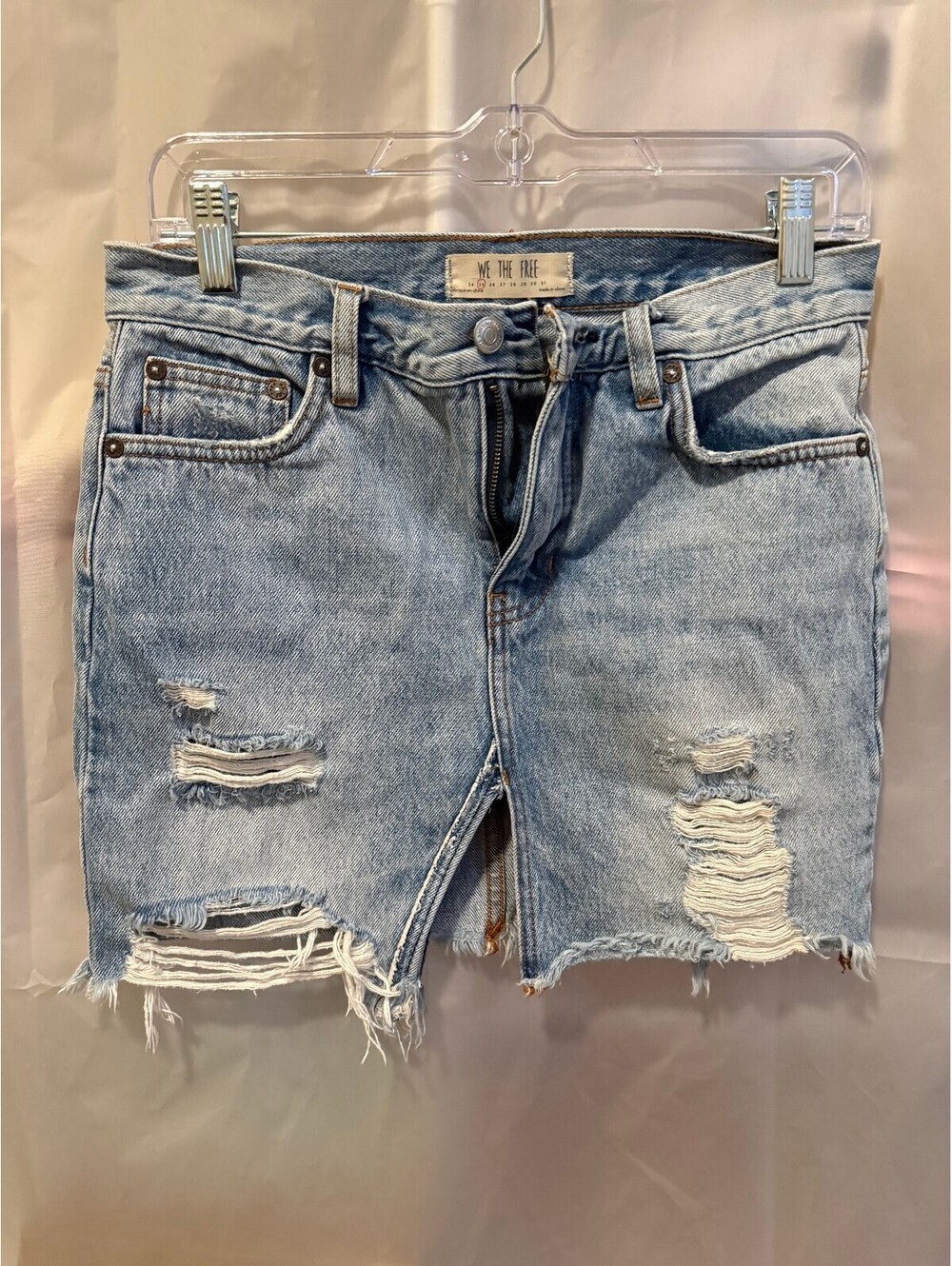 We The Free Distressed Denim Mini Skirt Size 25